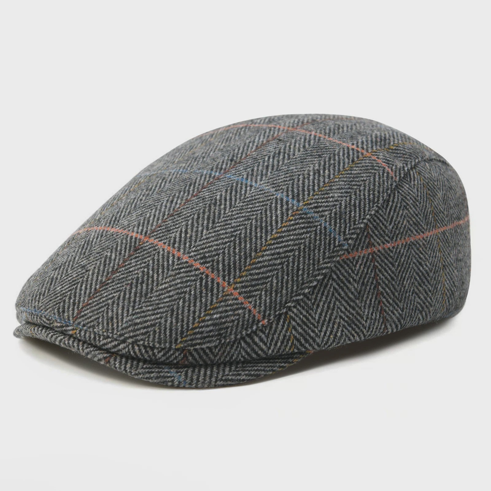 Heren Visgraat Wolmix Flat Cap - Stijlvolle Newsboy & Gatsby Pet voor Winter & Outdoor
