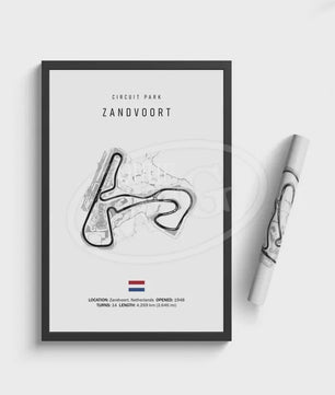 Vintage F1 Circuit Poster: Zwart-Wit Formule 1 Kunst voor de Raceliefhebber