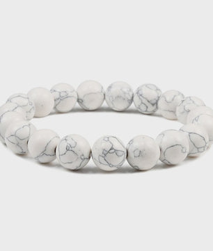 Elastische Charm Armband met Natuursteen Kralen: Lavasteen & Tijgeroog (6/8/10mm) - Voor Dames en Heren