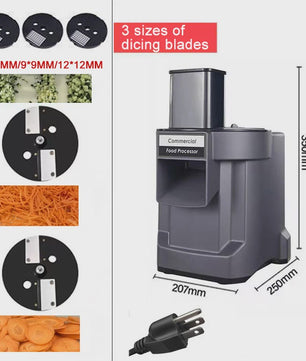 Professionele Elektrische Groentesnijder 3-in-1: Snijden, Raspen & Blokjes