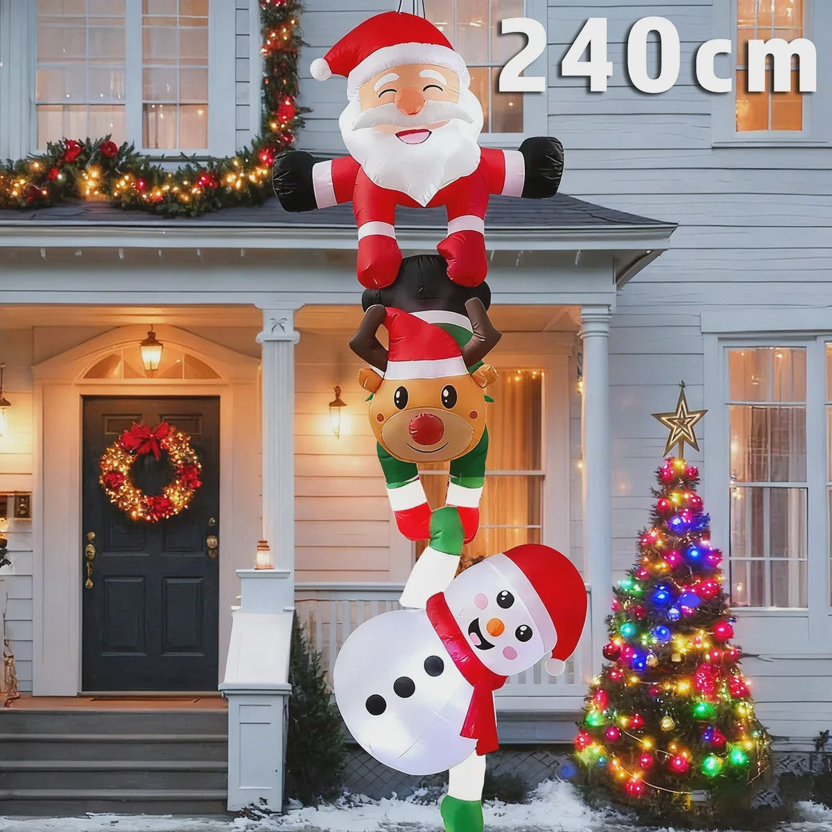 Opblaasbare Kerstman 1.5M - Feestelijke Tuindecoratie met LED Verlichting