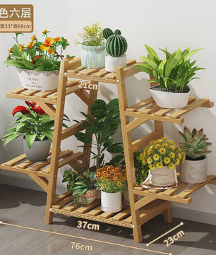 Houten Bloemenstandaard Multi-laags Balkon Plantenrek Woonkamer