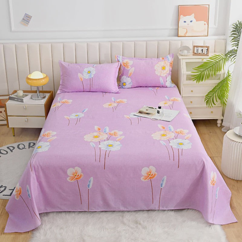 Rood Bloemenprint Top Sheet - Diverse Maten - 150x200 cm