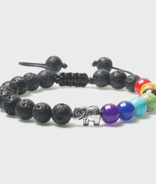 Verstelbare Lava Kralen & Tijgeroog Armband - Yoga & Helende Sieraden voor Hem en Haar