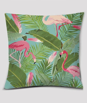 Vrolijke Flamingo Kussenhoes Vierkant - Decoratie voor Bank & Auto