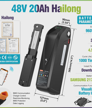 Varstrom E-bike Batterij 36V/48V/52V - Krachtige Lithium Accu met 40A BMS & Lange Levensduur