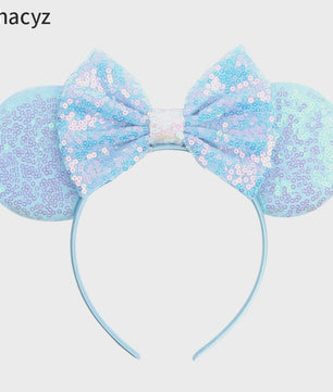 Chique Sequin Mickey Oortjes Diadeem met Strik - Feestelijk Haaraccessoire voor Kinderen & Dames