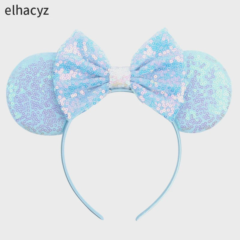 Chique Sequin Mickey Oortjes Diadeem met Strik - Feestelijk Haaraccessoire voor Kinderen & Dames