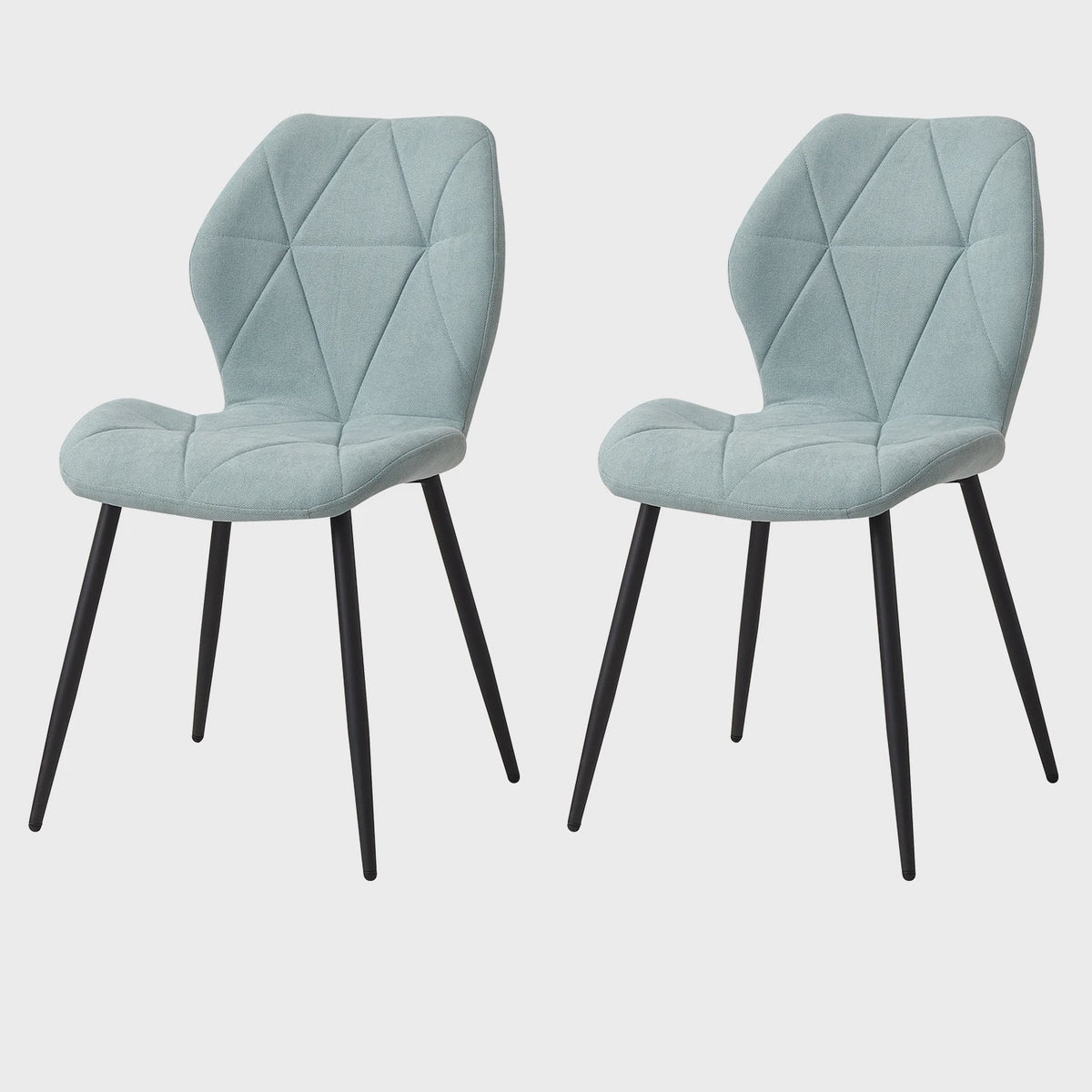 Set van 2, 4 of 6 Eetkamerstoelen - Gestoffeerd, Gewatteerd Linnenlook Stof, Metalen Poten