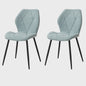 Set van 2, 4 of 6 Eetkamerstoelen - Gestoffeerd, Gewatteerd Linnenlook Stof, Metalen Poten