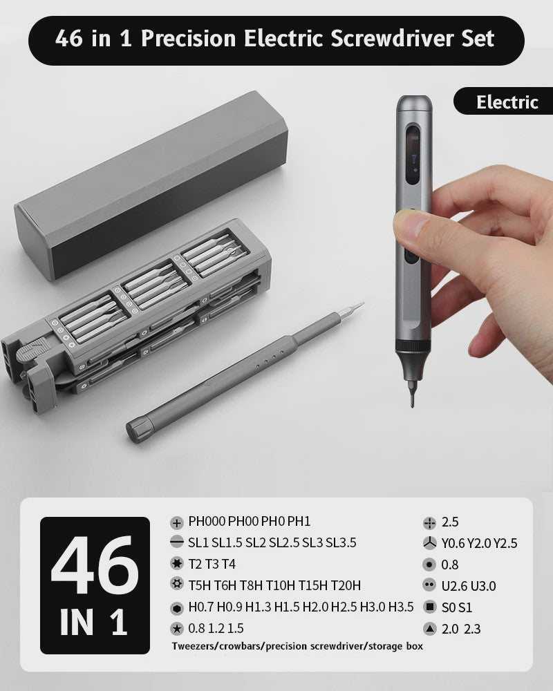Multifunctionele Precisie Schroevendraaier Set 46-in-1 voor Telefoon, Laptop & Elektronica Reparatie