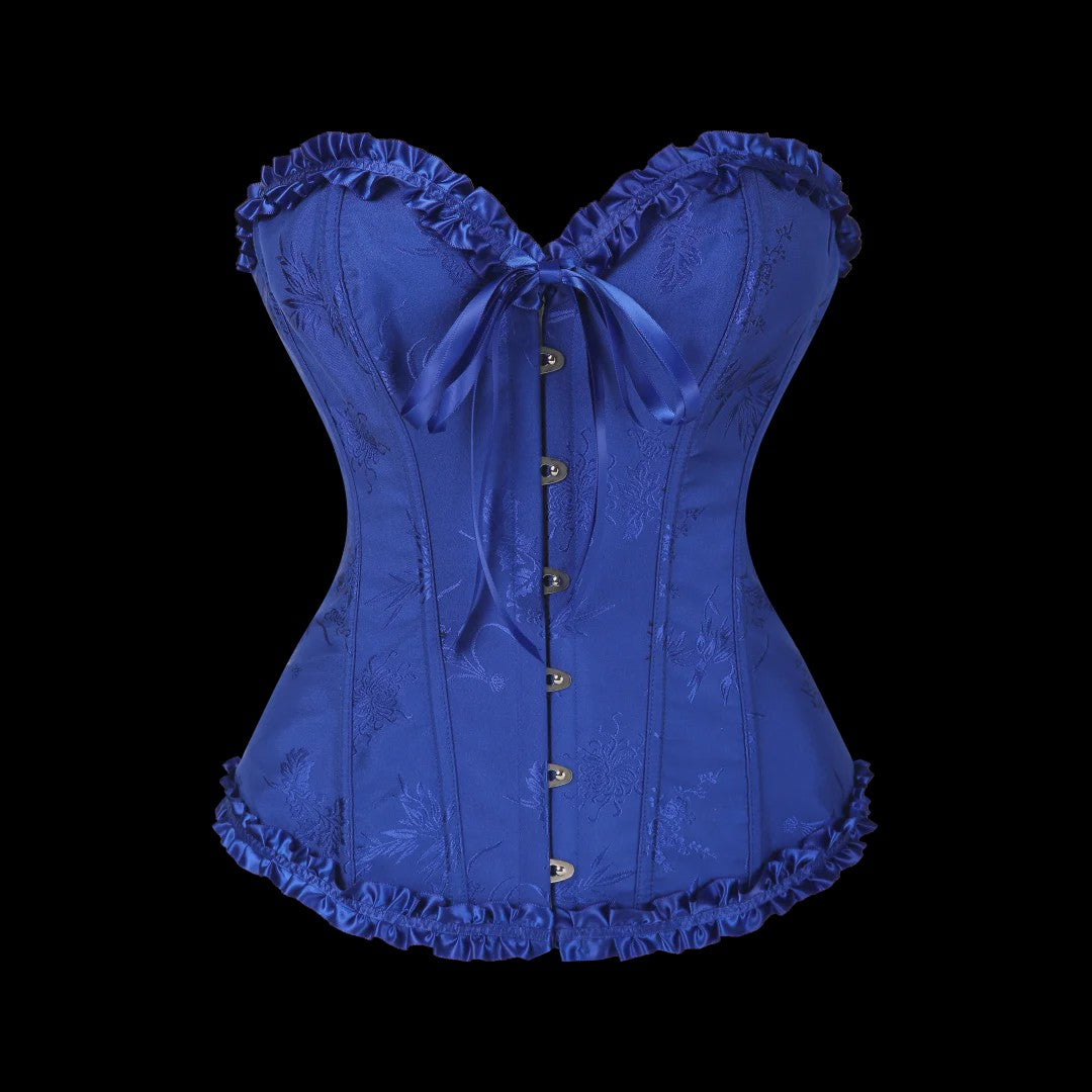 Sexy Jacquard Bustier Corset met Ruches en Push-Up Effect - Gothic Stijl