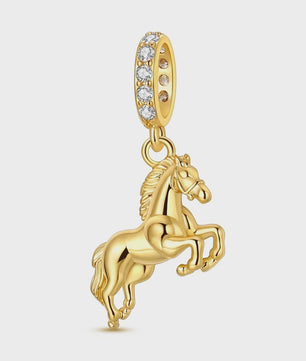 925 Sterling Zilveren Bedel: Gouden Strik met Roze Hart & Kruis met Oog van Horus