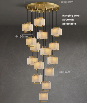 Luxe Marmer LED Kroonluchter Goud/Chroom - Dimbaar