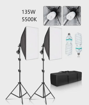 Professionele Softbox Verlichtingskit 50x70cm - Continu Licht voor Studio Fotografie