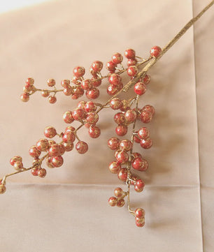 Decoratieve Takken met Rode Bessen en Gouden Bladeren - Chinees Nieuwjaar & Lente Decoratie