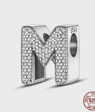 925 Sterling Zilver Letter Bedels A-Z met Zirkonia - Personaliseer je Armband