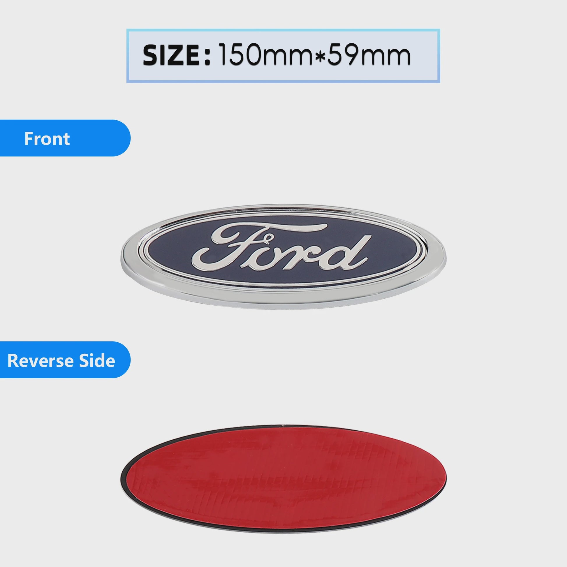 Ford Embleem Stickers - Set van 8 Stuks - Hood, Bonnet & Trunk - Universeel
