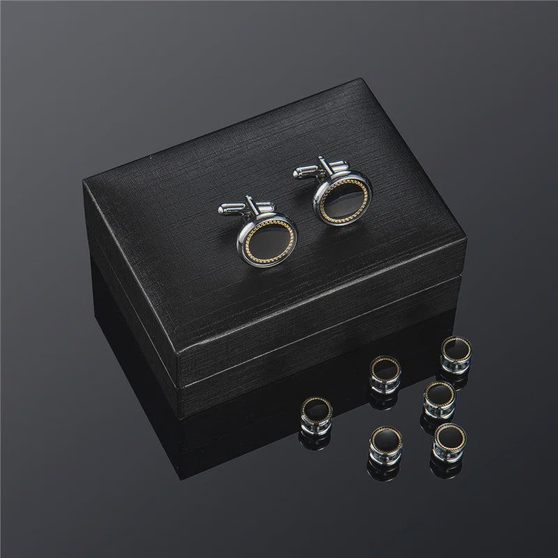 Set Manchetknopen en Tuxedo Studs voor Heren - Stijlvolle Accessoires voor Bruiloft en Feest