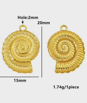 Set van 4 Gouden Bedeltjes: Zon, Hart, Schelp, Vis & Cactus - Roestvrij Staal 18k Goud PVD - DIY Sieraden Maken