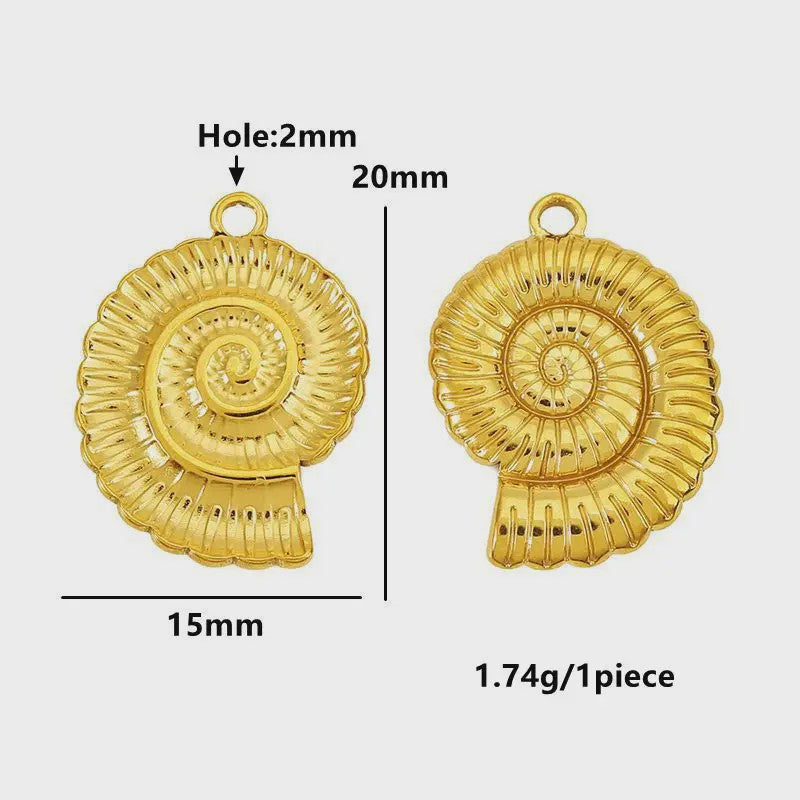 Set van 4 Gouden Bedeltjes: Zon, Hart, Schelp, Vis & Cactus - Roestvrij Staal 18k Goud PVD - DIY Sieraden Maken