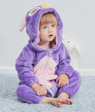 Baby Romper Dierenkostuum Kigurumi - Zacht Flanellen Jumpsuit voor Jongens & Meisjes