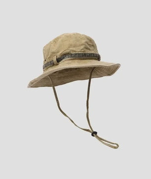 Heren Bucket Hat met Brede Rand - UV Bescherming voor Vissen, Wandelen & Outdoor