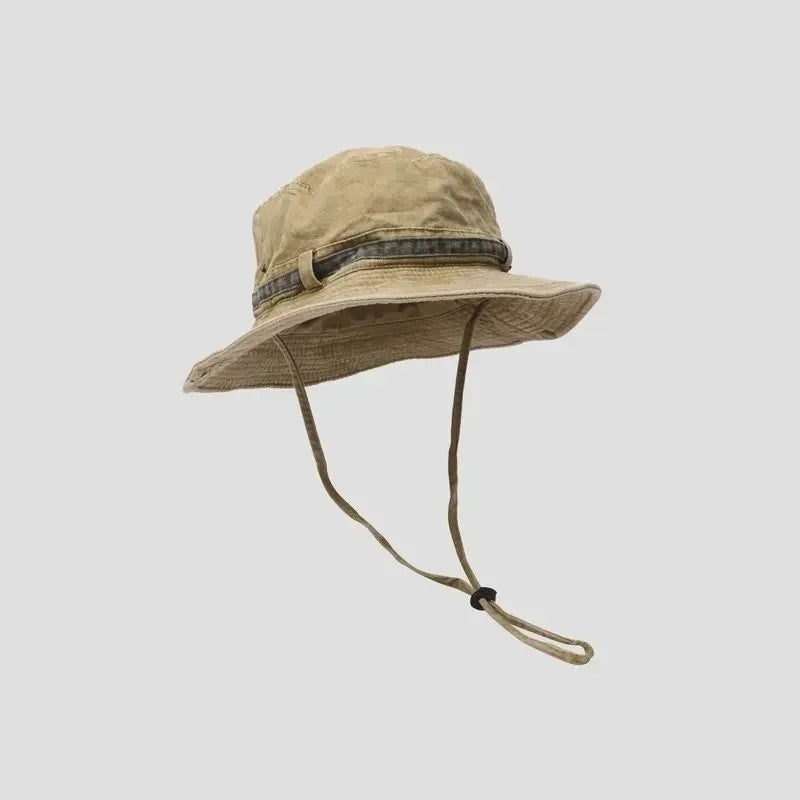 Heren Bucket Hat met Brede Rand - UV Bescherming voor Vissen, Wandelen & Outdoor
