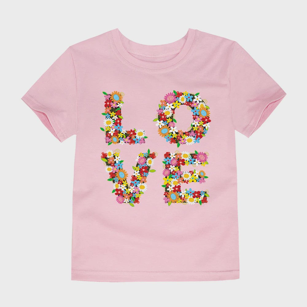 Schattig Katoenen T-shirt Meisjes met Bloemprint - Maten 2 t/m 14 Jaar