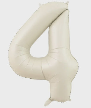 Grote Folie Ballonnen Cijfers 0-9 Cream Caramel & Wit (32/40 inch) - Feestdecoratie