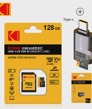 KODAK Micro SD Kaart 16GB - 256GB | Class 10 U3 4K | TF Kaart voor Drone & Telefoon