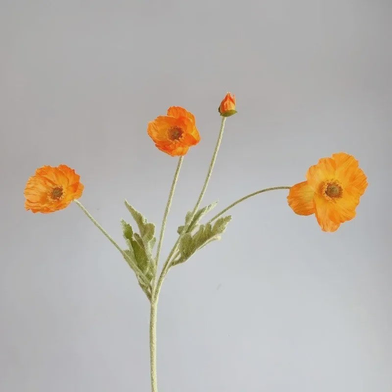 Zijden Papavers Kunstbloemen - Lange Stelen voor Decoratie