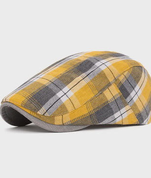 Vintage Heren Oktagonale Pet - Stijlvolle Visgraat & Streep Casual Hoed voor Dagelijks Gebruik