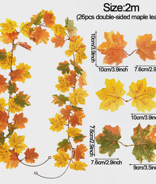 Herfst Slinger met Maple Bladeren - Kunstblad Slinger voor Thanksgiving, Halloween & Feestdecoratie