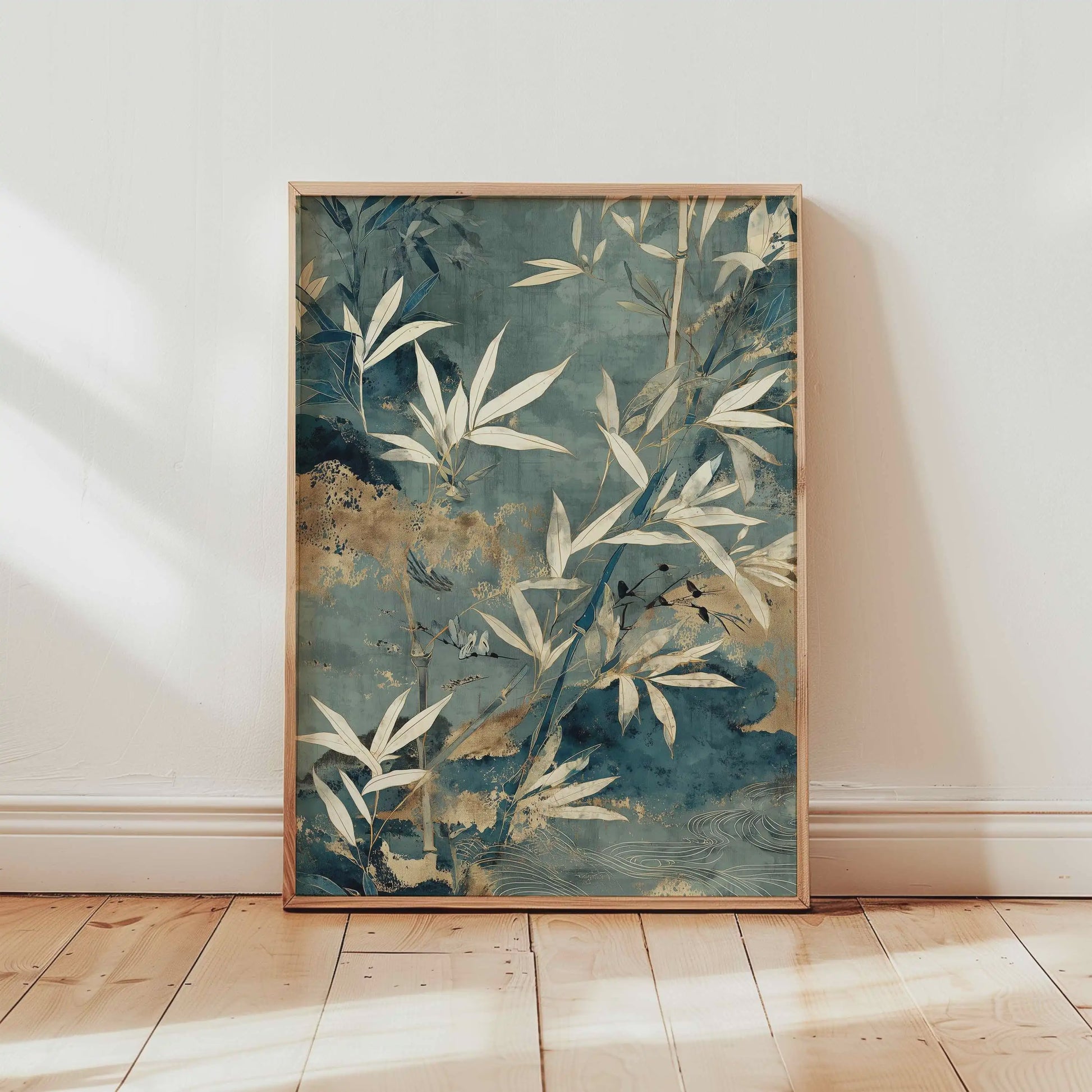Japanse Kraanvogel Poster - Vintage Ukiyo-e Muurkunst met Rode Zon en Pijnboom