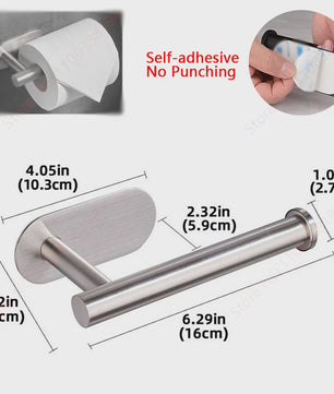 Set Badkamer Accessoires: Handdoekrek, Toiletrolhouder, Haak & Ring - Zwart