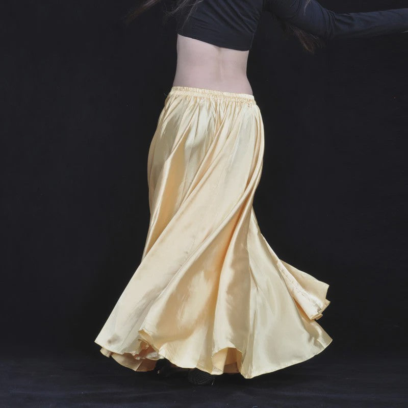 Glanzende Satijnen Lange Dansrok - Swing & Buikdans - 14 Kleuren