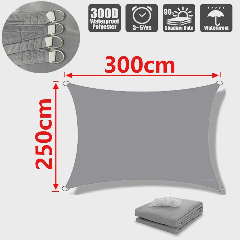 Waterdicht UV-bestendig Schaduwdoek 300D Polyester - Zonwering voor Tuin, Terras & Auto