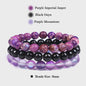 Set van 3 Natuursteen Armbanden: Rozenkwarts, Obsidiaan & Tijgeroog