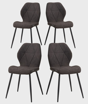 Set van 2, 4 of 6 Moderne Eetkamerstoelen - Comfortabel Gestoffeerd met Stalen Poten