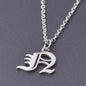 RVS Initiaal Ketting met Oude Engelse Letterhanger - 26 Letters, Perfect voor Hem, Haar of als Koppelkado