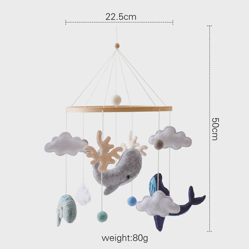 Houten Baby Mobiel met Muziekdoosje & Rammelaar - Speelgoed voor wieg & ledikant (0-12 maanden)