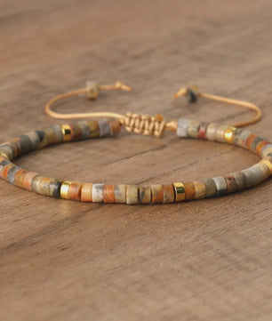 Natuurlijke Blauwe Emperor Steen Kralen Armband - Verstelbaar & Uniek