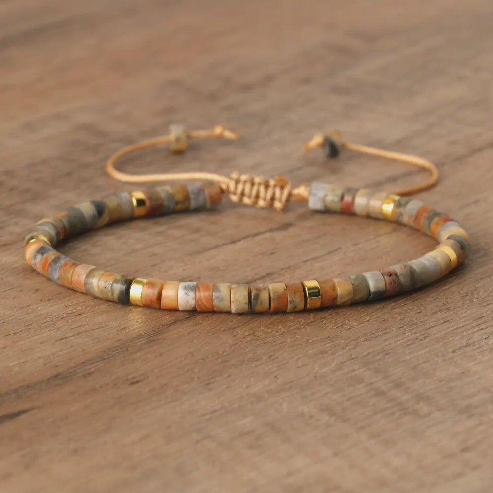 Natuurlijke Blauwe Emperor Steen Kralen Armband - Verstelbaar & Uniek
