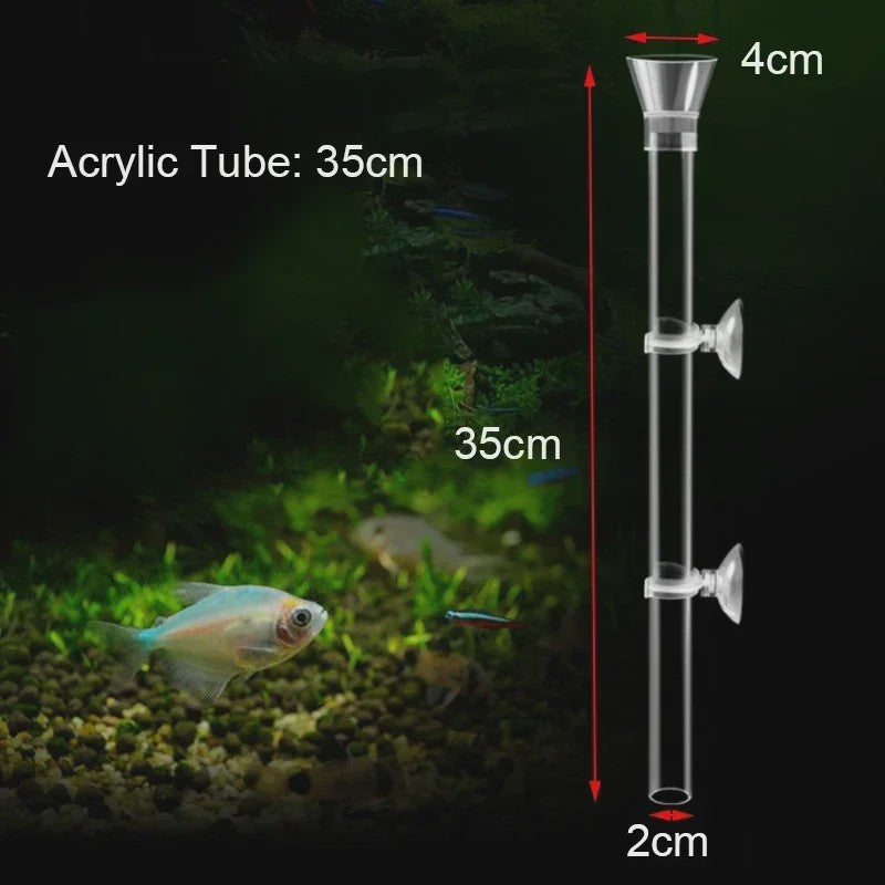 Transparante Acryl Voederbuis met Schotel voor Aquarium - Voerdispenser voor Vissen, Garnalen en Slakken