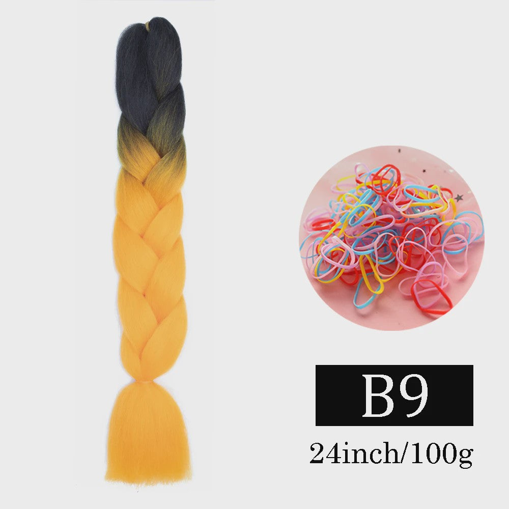 24 Inch Jumbo Braids Haarverlenging - Synthetisch Vlechtkapsel met Ombre Kleuren