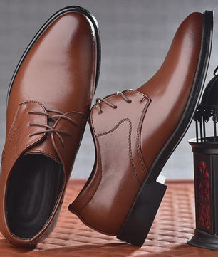 Zwarte Leren Herenschoenen - Stijlvolle Oxfords voor Formele Gelegenheden