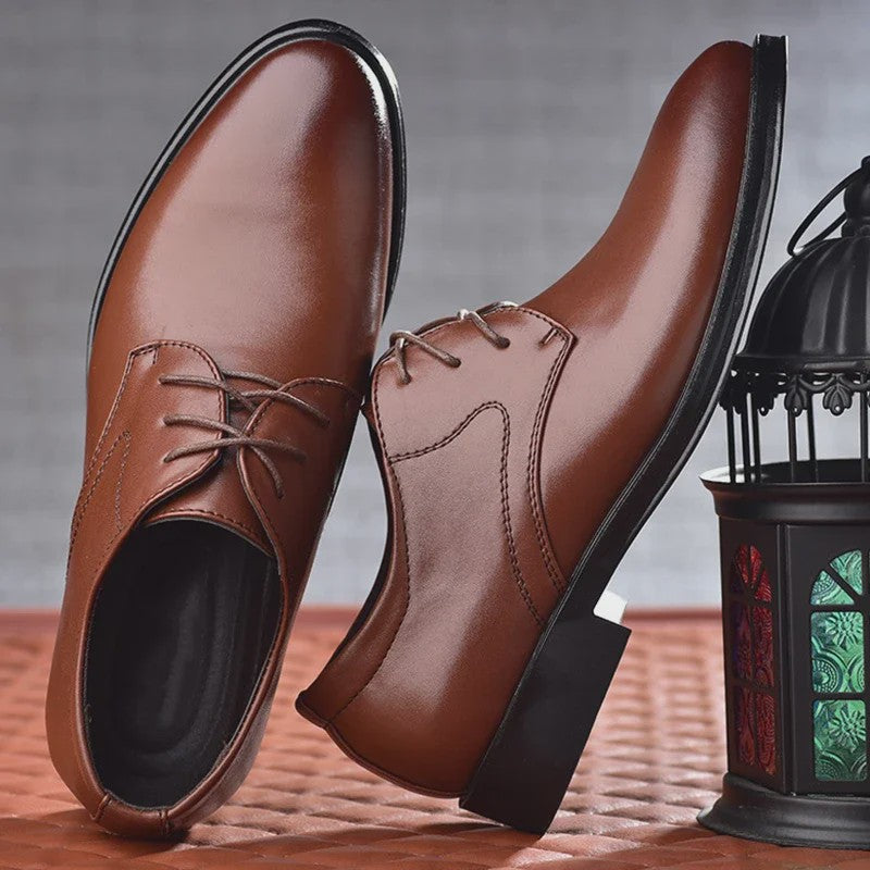 Zwarte Leren Herenschoenen - Stijlvolle Oxfords voor Formele Gelegenheden