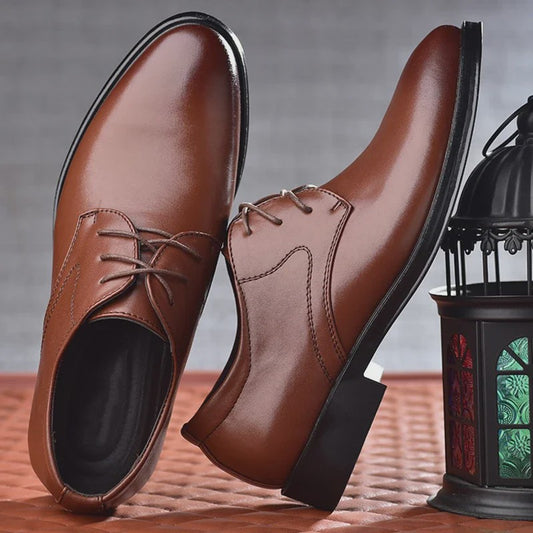Zwarte Leren Herenschoenen - Stijlvolle Oxfords voor Formele Gelegenheden