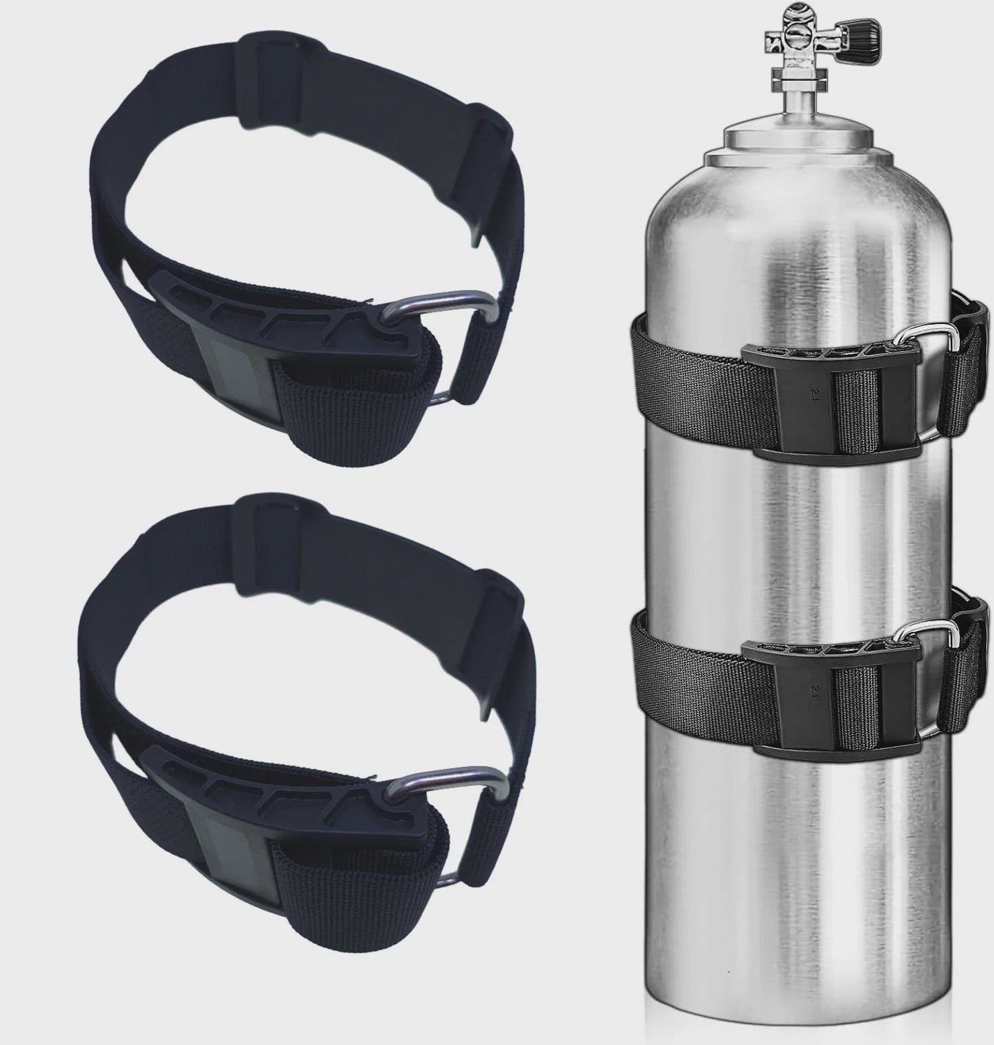 Verstelbare Duikfles Band met Cam Buckles en Antislip Pads voor Scuba Diving BCD